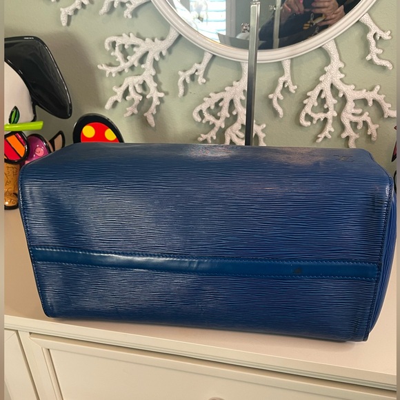 Louis Vuitton Blue Epi Leather Speedy 45 - Picture 4 of 9